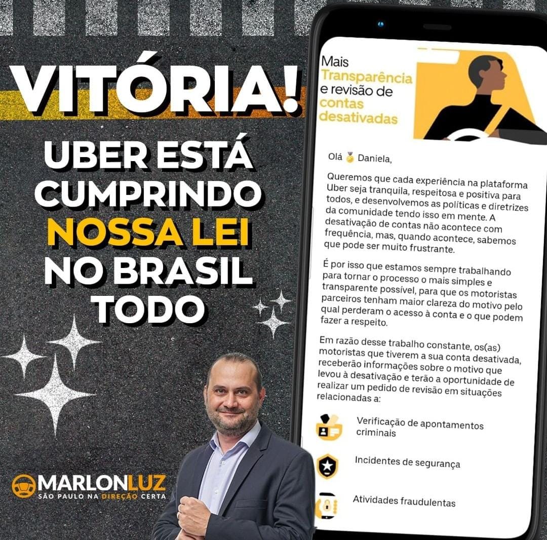 Uber passa a aplicar PL 158/21 no Brasil inteiro